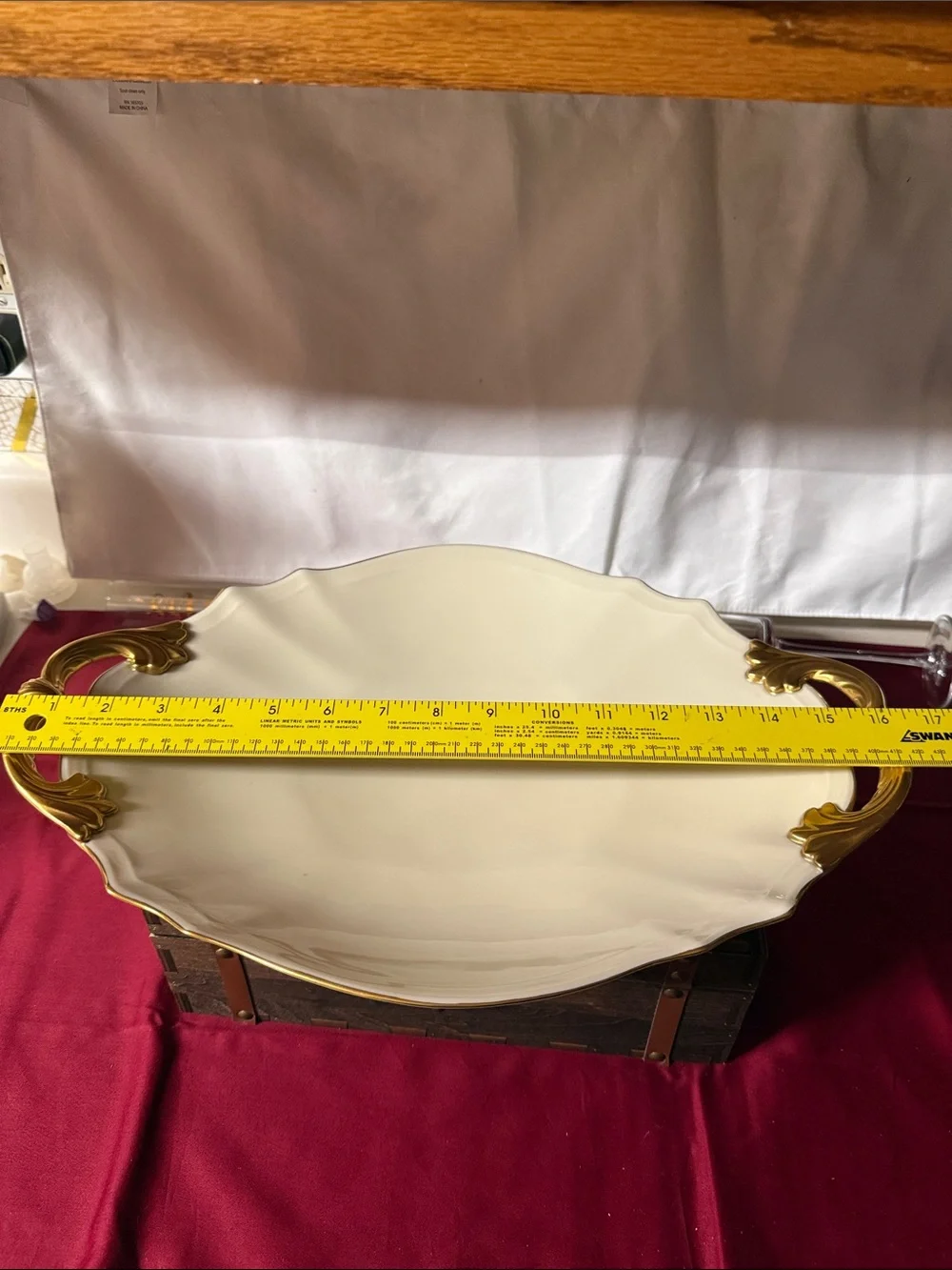 Lenox Valencia 24K Gold Trim Serving Platter With Handles